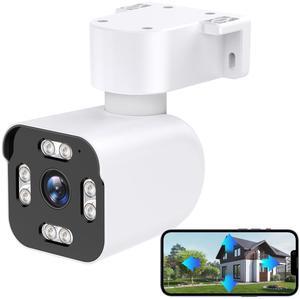 PHANSATIM 3MP 2K Security Camera Outdoor WiFi Security Cameras, Pan Rotating 335°, Tilt Rotating 65°, Full Color Night Vision, Two-Way Audio, 2.4GHz WiFi, IP65 Waterproof, Motion Detection Alarm