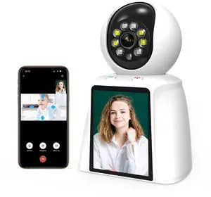 PHANSATIM 3MP Video Baby Monitor with 2.8 Inch Display Screen Smart 2.4G 2K WiFi Indoor Security Camera Support Remote Pan&Tilt Two-Way Video Wireless Cameras for Pet/Dog/Child/Elder with Phone APP