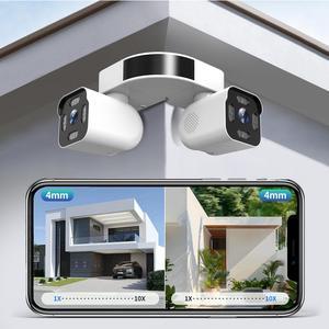 PHANSATIM Dual Lens WiFi Outdoor Cameras For Home Security, 2.5K/5MP House Camera With Audio And Video, PTZ Security Camera Wireless With Auto Tracking, Outdoor Camera Wired Support Color Night Vision