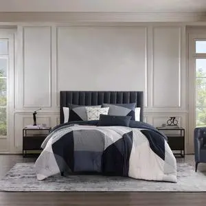 Bebejan Geo Fusion 100% Cotton Sateen 5 Piece Reversible Comforter Set