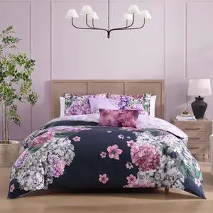 Bebejan Purple Bliss 100% Cotton Sateen 5 Piece King Size Reversible Comforter Set