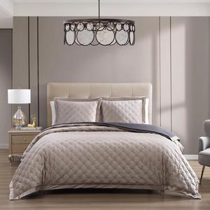 Bebejan 3 Piece Velvet Comforter Set King Size Comforter Set