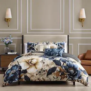 Bebejan English Manor 100% Cotton Sateen 5 Piece King Size Reversible Comforter Set