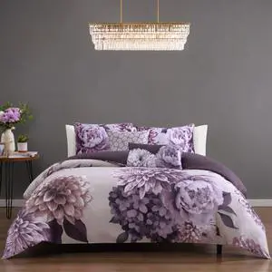 Bebejan Plum Petal 100% Cotton Sateen 5 Piece King Size Reversible Comforter Set Bebejan Plum Petal 100% Cotton Sateen 5 Piece King Size Reversible Comforter Set