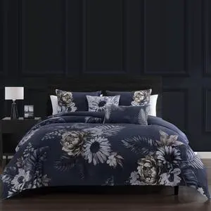 Bebejan Forget Me Not 100% Cotton Sateen 5 Piece Queen Reversible Comforter set Bebejan Forget Me Not 100% Cotton Sateen 5 Piece Queen Reversible Comforter set