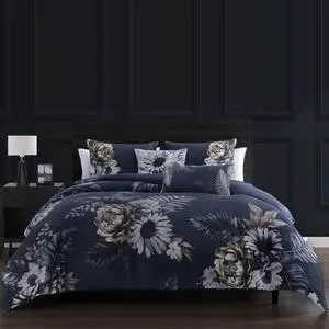 Bebejan Forget Me Not 100% Cotton Sateen 5 Piece King Reversible Comforter set Bebejan Forget Me Not 100% Cotton Sateen 5 Piece King Reversible Comforter set