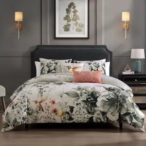 Bebejan Vintage Bloom 5 Piece Queen Size Reversible Comforter Set Bebejan Vintage Bloom 5 Piece Queen Size Reversible Comforter Set