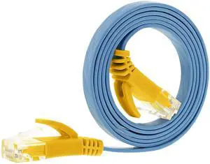 Fosmon Networking Cat5e Flat Tangle Free Ethernet Patch Cable (Sky Blue, 3 Feet)