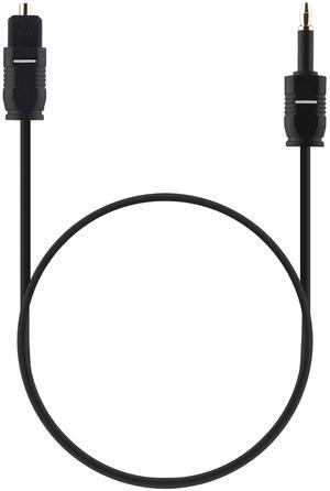 Fosmon Optical Digital Audio Cable - 6FT, Gold-Plated Toslink to Mini Toslink S/PDIF Fiber Optic Cable - Black