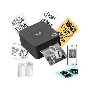 Nelko PM230 Portable Bluetooth Sticker Printer with 2 Rolls 54mm x 3.5m, Mini Inkless Thermal Sticker & Label Maker, 203 DPI, for Journaling, Photos, Notes, Study & Crafts - Black Nelko PM230 Portable Bluetooth Sticker Printer with 2 Rolls 54mm x 3.5m, Mini Inkless Thermal Sticker & Label Maker, 203 DPI, for Journaling, Photos, Notes, Study & Crafts - Black