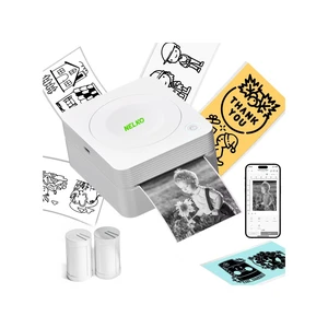 Nelko PM230 Portable Bluetooth Sticker Printer with 2 Rolls 54mm x 3.5m, Mini Inkless Thermal Sticker & Label Maker, 203 DPI, for Journaling, Photos, Notes, Study & Crafts - White Nelko PM230 Portable Bluetooth Sticker Printer with 2 Rolls 54mm x 3.5m, Mini Inkless Thermal Sticker & Label Maker, 203 DPI, for Journaling, Photos, Notes, Study & Crafts - White