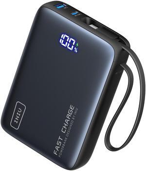 INIU Portable Charger, Compact 20000mAh PD 20W Power Bank with Built-in USB-C Cable for iPhone, Samsung etc.