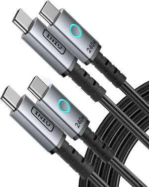 INIU 240W USB C to USB C Cable, 6.6ft 2-Pack Fast Charging Type C Cable for iPhone 16 15 Samsung Macbook iPad Kindle etc.