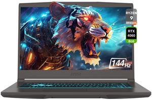 MSI Thin A15 Gaming AI Laptop, AMD Ryzen 9 8945HS, 64 GB DDR5 RAM, 1 TB PCIe SSD, 15.6" FHD (1920x1080) 144 Hz IPS Display, Nvidia G-Force RTX 4060, Backlit Keyboard, W11 Home, Black
