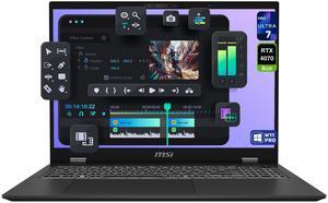 MSI Prestige 16AI Studio Laptop, Intel Ultra 7-155H, 32 GB LPDDR5 RAM, 1 TB PCIe SSD, 16" QHD+ (2560x1600) Display, Nvidia G-Force RTX 4070, Backlit Numeric Keyboard, W11 Pro, Gray