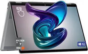 HP OmniBook X Flip 2-in-1 Copilot+ Laptop, AMD Ryzen AI 7-350, 24 GB LPDDR5x RAM, 1 TB PCIe SSD, 16" 2K (1920x1200) Touchscreen, AMD Radeon 860M, Backlit Keyboard, W11 Pro, Meteor Silver