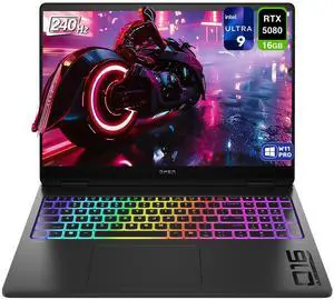 Hp OMEN 16 MAX Gaming Laptop, Intel Ultra 9-275HX, 64 GB DDR5 RAM, 2 TB PCIe SSD, 16" WQXGA (2560 x 1600) Display, Nvidia G-Force RTX 5080, Numeric RGB Backlit Keyboard, W11 Pro, Shadow black