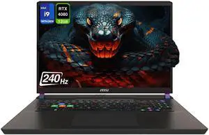 MSI Vector 17 HX Gaming Laptop, Intel i9-14900HX, 32 GB DDR5 RAM, 1 TB PCIe SSD, 17" QHD+ (2560x1600) 240Hz Display, Nvidia G-Force RTX 4080, Backlit Keyboard, W11 Home, Cosmo Gray
