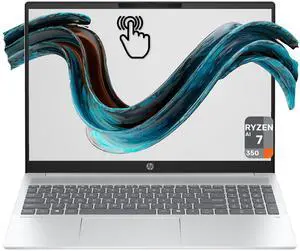 HP OmniBook 5 AI Copilot+ Laptop, AMD Ryzen AI 7 350, 16 GB LPDDR5x RAM, 2 TB PCIe SSD, 16" 2K (1920x1200) Touchscreen Display, AMD Radeon 860M, Backlit Numeric Keyboard, W11 Home, Silver