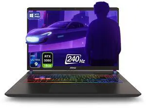 MSI Vector 16 HX AI Gaming Laptop, Intel Ultra 9-275HX, 32 GB DDR5 RAM, 1 TB PCIe SSD, 16" WQXGA (2560x1600) 240Hz Display, Nvidia G-Force RTX 5080, 24 Zone RGB Keyboard, W11 Pro, Cosmo Gray