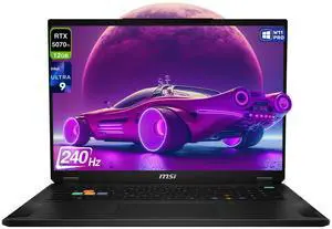 MSI Stealth 18 HX AI Gaming Laptop, Intel Ultra 9-275HX, 96 GB DDR5 RAM, 4 TB PCIe SSD, 18" QHD+ (2560x1600) 240Hz Display, Nvidia G-Force RTX 5070Ti, Per-Key RGB Keyboard, W11 Pro, Midnight Black