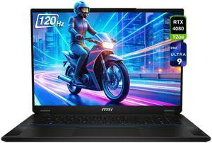 MSI Stealth 18 AI Studio Gaming Laptop, Intel Ultra 9-185H, 64 GB DDR5 RAM, 1 TB PCIe SSD, 18" WQUXGA (3840x2400) 120 Hz Mini LED Display, Nvidia G-Force RTX 4080, Backlit Keyboard, W11 Home, Midnight