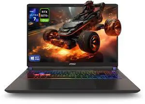 MSI Vector 16 HX AI Gaming Laptop, Intel Ultra 7-255HX, 64 GB DDR5 RAM, 2 TB PCIe SSD, 16 FHD+ (1920x1200) 144Hz Display, Nvidia G-Force RTX 5070Ti, 24 Zone RGB Keyboard, W11 Home, Cosmo Gray