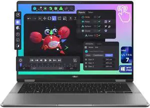 ASUS Vivobook Flip Copilot+ Laptop, Intel Ultra 7-256V, 16 GB LPDDR5x RAM, 2 TB PCIe SSD, 14" WUXGA (1920 x 1200) OLED Touchscreen, Intel Arc Graphics, Backlit Chiclet Keyboard, W11 Home, Matte Gray