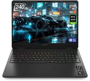 HP OMEN 16 Gaming Laptop, AMD Ryzen AI 9-365, 64 GB DDR5 RAM, 2 TB PCIe SSD, 16" WQXGA (2560x1600) 240Hz Display, Nvidia G-Force RTX 5070, 4-zone RGB Backlit Keyboard, W11 Pro, Shadow Black