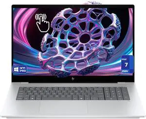 HP OmniBook X Copilot+ Laptop, Intel Ultra 7-258V, 32 GB LPDDR5x RAM, 2 TB PCIe SSD, 17.3" FHD (1920x1080) Touchscreen, Intel Arc 140V GPU, Backlit Keyboard, W11 Pro, Glacier Silver