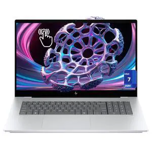 HP OmniBook X Copilot+ Laptop, Intel Ultra 7-258V, 32 GB LPDDR5x RAM, 2 TB PCIe SSD, 17.3" FHD (1920x1080) Touchscreen, Intel Arc 140V GPU, Backlit Keyboard, W11 Home, Glacier Silver