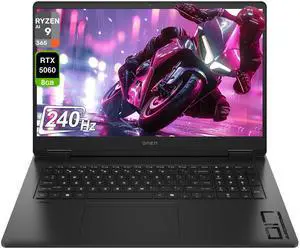 HP OMEN Gaming Laptop, AMD Ryzen AI 9-365, 64 GB DDR5 RAM, 1 TB PCIe SSD, 17.3" FHD (1920x1080) 144Hz Display, Nvidia G-Force RTX 5060, 1-Zone RGB Backlit Keyboard, W11 Home, Black
