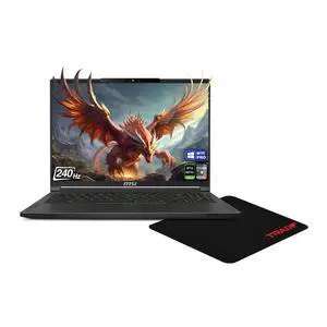MSI Stealth A16 AI+ Gaming Laptop, AMD Ryzen AI 9 HX-370, 32 GB LPDDR5x RAM, 512 GB PCIe SSD, 16" QHD+ (2560x1600)240Hz, Nvidia G-Force RTX 5070Ti, RGB Backlit Keyboard, W11 Pro, Black+Traix MousePad MSI Stealth A16 AI+ Gaming Laptop, AMD Ryzen AI 9 HX-370, 32 GB LPDDR5x RAM, 512 GB PCIe SSD, 16" QHD+ (2560x1600)240Hz, Nvidia G-Force RTX 5070Ti, RGB Backlit Keyboard, W11 Pro, Black+Traix MousePad