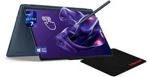 Lenovo Yoga 9i 2-in-1 Aura Edition Laptop, Intel Ultra 7-355, 32 GB LPDDR5x RAM, 2 TB PCIe SSD, 14" 3K (2880X1800) Touchscreen, Intel Graphics, Backlit Keyboard, W11 Pro, Cosmic Blue+Traix Mousepad Lenovo Yoga 9i 2-in-1 Aura Edition Laptop, Intel Ultra 7-355, 32 GB LPDDR5x RAM, 2 TB PCIe SSD, 14" 3K (2880X1800) Touchscreen, Intel Graphics, Backlit Keyboard, W11 Pro, Cosmic Blue+Traix Mousepad