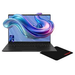 Asus Vivobook S16 Laptop, Intel Ultra 7-255H, 32 GB LPDDR5X RAM, 2 TB PCIe SSD, 16" 3K (2880x1800) OLED 120 Hz, Intel Arc Graphics, Backlit Chiclet Keyboard, W11 Pro, Neutral Black + Traix MousePad Asus Vivobook S16 Laptop, Intel Ultra 7-255H, 32 GB LPDDR5X RAM, 2 TB PCIe SSD, 16" 3K (2880x1800) OLED 120 Hz, Intel Arc Graphics, Backlit Chiclet Keyboard, W11 Pro, Neutral Black + Traix MousePad
