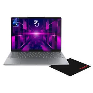 Lenovo Slim 7 Aura Edition Laptop, Intel Ultra 7-355, 32 GB LPDDR5X RAM, 1 TB PCIe SSD, 14" WUXGA (1920x1200) OLED Touchscreen, Intel Graphics, Backlit Keyboard, W11 Pro, Luna Grey + Traix MousePad Lenovo Slim 7 Aura Edition Laptop, Intel Ultra 7-355, 32 GB LPDDR5X RAM, 1 TB PCIe SSD, 14" WUXGA (1920x1200) OLED Touchscreen, Intel Graphics, Backlit Keyboard, W11 Pro, Luna Grey + Traix MousePad