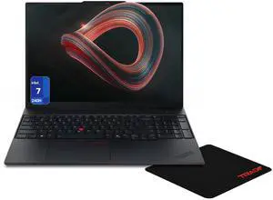Lenovo ThinkPad E16 Gen 3 Laptop, Intel 7-240H, 16 GB DDR5 RAM, 1 TB PCIe SSD, 16" WUXGA (1920x1200) IPS 60Hz, Intel Graphics, Backlit Keyboard, W11 Pro, Eclipse Black + Traix MousePad Lenovo ThinkPad E16 Gen 3 Laptop, Intel 7-240H, 16 GB DDR5 RAM, 1 TB PCIe SSD, 16" WUXGA (1920x1200) IPS 60Hz, Intel Graphics, Backlit Keyboard, W11 Pro, Eclipse Black + Traix MousePad