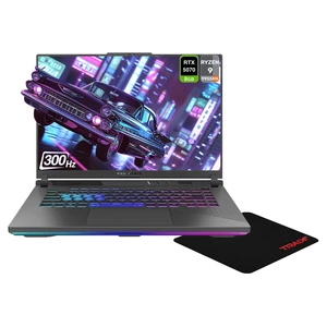 Asus ROG Strix G16 Gaming Laptop, AMD Ryzen 9 9955HX, 16 GB DDR5 RAM, 2 TB PCIe SSD, 16" 2.5K (2560x1600) 300Hz, NVIDIA G-Force RTX 5070, Backlit Keyboard, W11 Home, Eclipse Gray + Traix MousePad Asus ROG Strix G16 Gaming Laptop, AMD Ryzen 9 9955HX, 16 GB DDR5 RAM, 2 TB PCIe SSD, 16" 2.5K (2560x1600) 300Hz, NVIDIA G-Force RTX 5070, Backlit Keyboard, W11 Home, Eclipse Gray + Traix MousePad