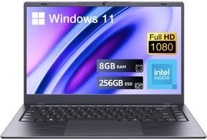 BiTECOOL 14-inch Windows 11 Laptop Computer, 8GB RAM 256GB SSD Laptop, Intel Celeron N4000 Dual Core up to 2.6GHz, FHD IPS Display, 2.4G/5G WiFi, BT5.1, Webcam, Lightweight and Portable