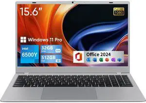 BiTECOOL 15.6 IPS-FHD-Laptop, 32GB RAM 512GB SSD Intel 6500Y (up to 3.4GHz), Multi-Ports Lightweight Computer for Student-Home WiFi 5 BT5.0 Windows 11 Pro