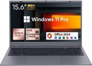 BiTECOOL 15.6 IPS-FHD-Laptop, 8GB RAM 256GB SSD AMD 3020e (up to 2.6GHz), Full Function Type C Computer for Student-Home WiFi 5 BT5.0 Win 11 Pro