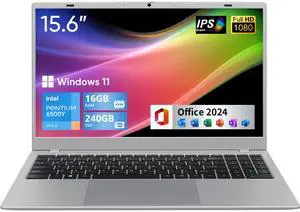 BiTECOOL 15.6-inch FHD IPS Laptop, 16GB RAM 240GB SSD, Intel Pentium Gold 6500Y (up to 3.4GHz), 4 Speakers, 2.4/5G WiFi Bluetooth 5.0, Windows 11 Pro Lightweight Portable Notebook 16GB+240GB BiTECOOL 15.6-inch FHD IPS Laptop, 16GB RAM 240GB SSD, Intel Pentium Gold 6500Y (up to 3.4GHz), 4 Speakers, 2.4/5G WiFi Bluetooth 5.0, Windows 11 Pro Lightweight Portable Notebook 16GB+240GB