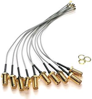 H-2 Technik  10pcs 20cm RF Coaxial Cable Assembly RP-SMA to U.FL 50Ohm max. 6.0GHz application e.g. Wireless card/module