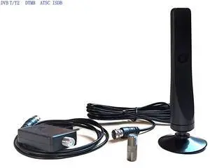 Digtial HDTV Antenna & Amplifier 30dBi 3m cable and Vacuum Suction Indoor supporting DVB T2/DTMB/ATSC/ISDB