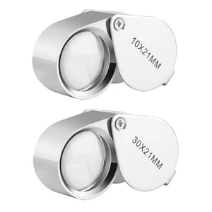 Set of 2 Jewelers Loop Magnifier - 10X and 30X Pocket Magnifying Glass Eye Loop Set of 2 Jewelers Loop Magnifier - 10X and 30X Pocket Magnifying Glass Eye Loop