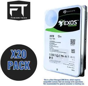 Seagate Exos X20z 20TB ST20000NM001J 7.2k 3.5" SATA 6Gb/s SMR Ent HDD - 20 Pack