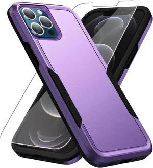 Entronix Bundle Compatible with iPhone 11 Pro Max - Soft-Touch Dual-Layer Case & 1 Clear Screen Protector