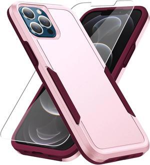 Entronix Bundle Compatible with iPhone 14 Pro Max - Soft-Touch Dual-Layer Case & 1 Clear Screen Protector