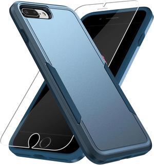 Entronix Bundle Compatible with iPhone 8 Plus/7 Plus - Soft-Touch Dual-Layer Case & 1 Clear Screen Protector