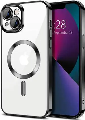 Entronix [Magnetic] Case Compatible with iPhone 13 - [Clear Back] Luxury Glossy Cover